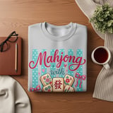 Mahjong With Mahgirls Graphic Print, Cute Coquette Mahjong Game Night Art, Grandmillennial Tiles Design, Best Friend Girls Trip Gift thumbnail 11
