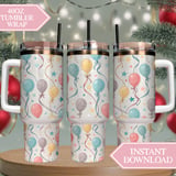 Digital Balloon Pattern, Digital Stars Pattern, Balloon Bundle, Birthday Balloon Pattern, Party Balloon Pattern, Festive Balloon Digital thumbnail 10