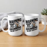 Drummer Gift Mug – Warning: May Start Drumming thumbnail 2
