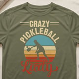 Pickleball Sport-Tek Performance Tee, Crazy Pickleball Lady Silhouette, Moisture-Wicking Court Apparel thumbnail 4