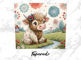 Cute Cow 20oz Tumbler Wrap, Highland Cow, Patriotic Tumbler, Seamless Tumbler Design, Animal Tumbler, Cow Tumbler, Floral Tumbler thumbnail 5