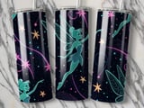 Fairy Tumbler Wrap Design, 20oz Skinny Tumbler Sublimation, Magical Stars, Digital Download, Seamless Wrap, DIY Tumbler Graphics thumbnail 2