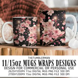 Pink Cherry Blossom Tumbler Design, Floral Tumbler Png, Watercolor Flowers Digital Papers, Junk Journal Pages, Scrapbooking Paper Digital thumbnail 4