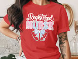 Registered Nurse Gingham Polka Dot T-Shirt with Stethoscope Bow thumbnail 10