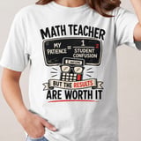 Funny Math Teacher Shirt, My Patience Student Confusion Equation Educator Gift, Awesome Results Worth It Tee or Sweatshirt thumbnail 9
