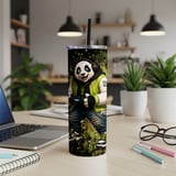 20oz Skinny Tumbler with Straw, Panda Gamer Tumbler, Gaming Cup, Video Game Gift for Boys and Teens thumbnail 7