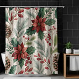 Watercolor Poinsettia Tumbler, Christmas Digital Paper, Floral Scrapbook, Holly Printable PNG, Holiday Junk Journal, Flower Background thumbnail 10