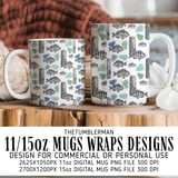 Digital Pattern, Fish Crab Sea Glass Wood, Marine Life Print, Digital Bundle, Seamless Pattern, Fabric Design, Sublimation Design thumbnail 4