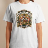Happiness Is A Beer In Both Hands T-Shirt, Funny Drinking Tee, Craft Beer Lover Gift, Vintage Pub Style Graphic Shirt, Oktoberfest Apparel thumbnail 9
