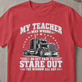 My Teacher Was Wrong Trucker Tee thumbnail 3