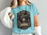 Let Your Light Shine Classroom T-Shirt, Christian Teacher Gift, Vintage Bible Verse Celestial Faith Based Educator Tee thumbnail 11