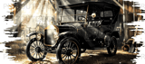 Vintage Car 40oz Tumbler Sublimation Design, Seamless Tapered Wrap Distressed PNG Digital Download, Rustic Barn Garage, Free Car Coasters thumbnail 14
