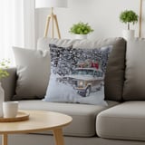 Grand Wagoneer Pillows, Waggy in Snow, Christmas Tree, Pillows and Pillow Cases, Winter Holiday Decor, Car Art, Automotive Gift, Cozy Decor thumbnail 1