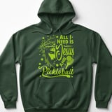 Pickleball Gildan Fleece Hoodie, All I Need Is Jesus and Pickleball Graphic, Cozy Warmup Court Pullover Sweatshirt thumbnail 5