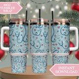 Stethoscope Heartbeat Digital Pattern Size Bundle Png thumbnail 8