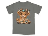 Cute Highland Cow Iced Coffee Tee thumbnail 1