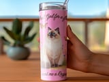 20oz. Seamless Tumbler Wrap: Ragdoll Cat Design, Seamless Full Wrap, Pet Lover Gift, Wildflowers and Butterflies thumbnail 2