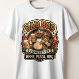 Dad Bod Powered by Beer Pizza BBQ T-Shirt, Funny Father's Day Gift, Husband Birthday Tee, Men's Grilling Apparel thumbnail 7