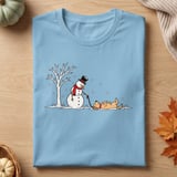 Snowman Walking Stubborn Dog Tee thumbnail 8