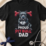 Proud Pitbull Dad Tee | Pit Bull Dad Shirt | Pittie Dad Gift | Dog Dad Shirt thumbnail 1