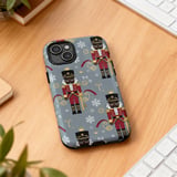 Black Nutcracker iPhone Case: Holiday Design, Gray Background, Festive Season thumbnail 7