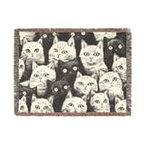 Black and White Cats Blanket,  Cat Lover Gift, Cozy Woven  Blanket, Cat Decor Tapestry Blanket thumbnail 9