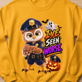 I've Seen Worse Officer Hoot the Owl Sweatshirt thumbnail 3