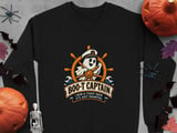 Boo T Captain Ghost Nautical Ship Wheel Halloween Funny Sailor Graphic Crewneck Sweatshirts thumbnail 8
