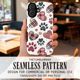 Digital Bundle Pattern, Hearts and Paw Prints, Seamless Pattern, Valentine Sublimation Design, Pet Lover, PNG, JPG, Digital Paper, Fabric thumbnail 6