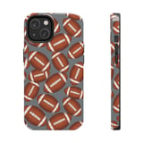 Football Design Tote Bag Phone Case: Sporty Pattern, Brown and White, Repeated thumbnail 14