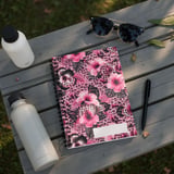 Pink Hibiscus Leopard Print Backpack, Tropical Floral Animal School Bag, Y2K Aesthetic Spiral Notebook Set, Gifts for Her thumbnail 3