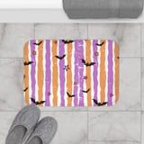 Halloween Shower Curtain and Bath Mat, Spooky Bats and Stripes Bathroom Decor, Cute Pastel Goth Bathroom Set, Retro Whimsigoth Housewarming thumbnail 17
