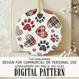 Digital Bundle Pattern, Hearts and Paw Prints, Seamless Pattern, Valentine Sublimation Design, Pet Lover, PNG, JPG, Digital Paper, Fabric thumbnail 3