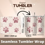 Sweet Whimsical Paw Print Digital Pattern Size Bundle Png thumbnail 7