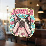 Boston Terrier Jowls T Shirt Graphic Cartoon Dog Face Illustration With Pink Lettering Artwork thumbnail 9
