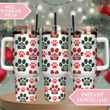 Digital Bundle Pattern, Valentine Paw Prints, Dog Paw, Seamless Pattern, Digital Paper, Fabric Design, Valentine Pattern, Digital Download thumbnail 10