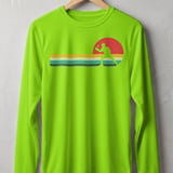 Pickleball Sport-Tek Long Sleeve Tee, Retro Vintage Sunset Player Silhouette Graphic, Sun Shield Shirt thumbnail 10