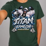 Gorilla Gaming T-Shirt for Kids, Titan Game On Youth Gamer Tee, Blue Silver Gorilla Graphic Shirt, Pixo League thumbnail 9