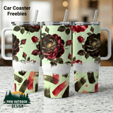 Dark Rose Tumbler Wrap, 40oz Tapered Sublimation Design, Seamless Floral Digital Download, Distressed Rose Pattern, Tumbler Design thumbnail 1