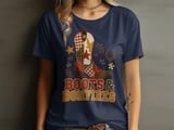 Boots & Bonfires Tee or Sweatshirt, Faux Patchwork Design thumbnail 16