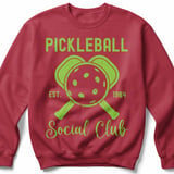 Pickleball Gildan Crewneck Sweatshirt, Pickleball Est. 1984 Social Club Vintage Graphic, Court Warm Up thumbnail 5