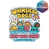 Whimsical Dogs Rain Walk Squad Digital thumbnail 2