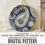 Elegant Indigo Paisley Digital Design Size Bundle Png thumbnail 3