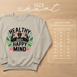 Healthy Body Happy Mind Shirt, Mental Health Fitness Sweatshirt, Workout Graphic Tee, Gym Motivational T-Shirt, Wellness Self Care Gift thumbnail 7