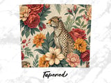 Floral Leopard Tumbler Wrap, 20oz Skinny Tumbler Design, Cheetah PNG, Flower Tumbler Sublimation, Digital Download thumbnail 5