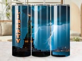 Statue of Liberty Tumbler Wrap, Liberty Lightning 20oz Tumbler Wrap, Patriotic Tumbler Design, USA Tumbler Wrap, New York Tumbler thumbnail 6