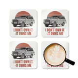 Grand Wagoneer Corkwood Coaster Set, Car Coasters, The Waggy Art, Automotive Gift, Classic SUV, Auto Lover, Retro Car Drink Coasters thumbnail 5