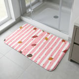 Pink Fall Shower Curtain and Bath Mat, Cute Pastel Autumn Leaves Bathroom Decor, Cottagecore Pinecone Acorn Aesthetic Fall Decor Set thumbnail 10