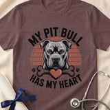 My Pit Bull Has My Heart Tee | Pit Bull Lover Shirt | Pittie Mom Gift | Dog Lover Apparel thumbnail 13