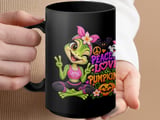 Peace Love Pumpkins Yoga Frog Mug thumbnail 15